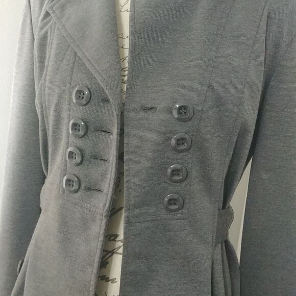 Heart Soul Double Breasted Light Jacket M Dark Grey - Picture 4 of 9